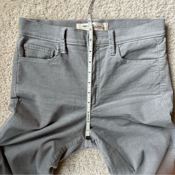 Gap grey velvet skinny high rise jeans - Picture 4 of 11